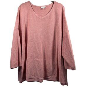 J Jill PureJill Women's‎ Sweater Large V Neck Silk Blend Drop Shoulder Slouchy
